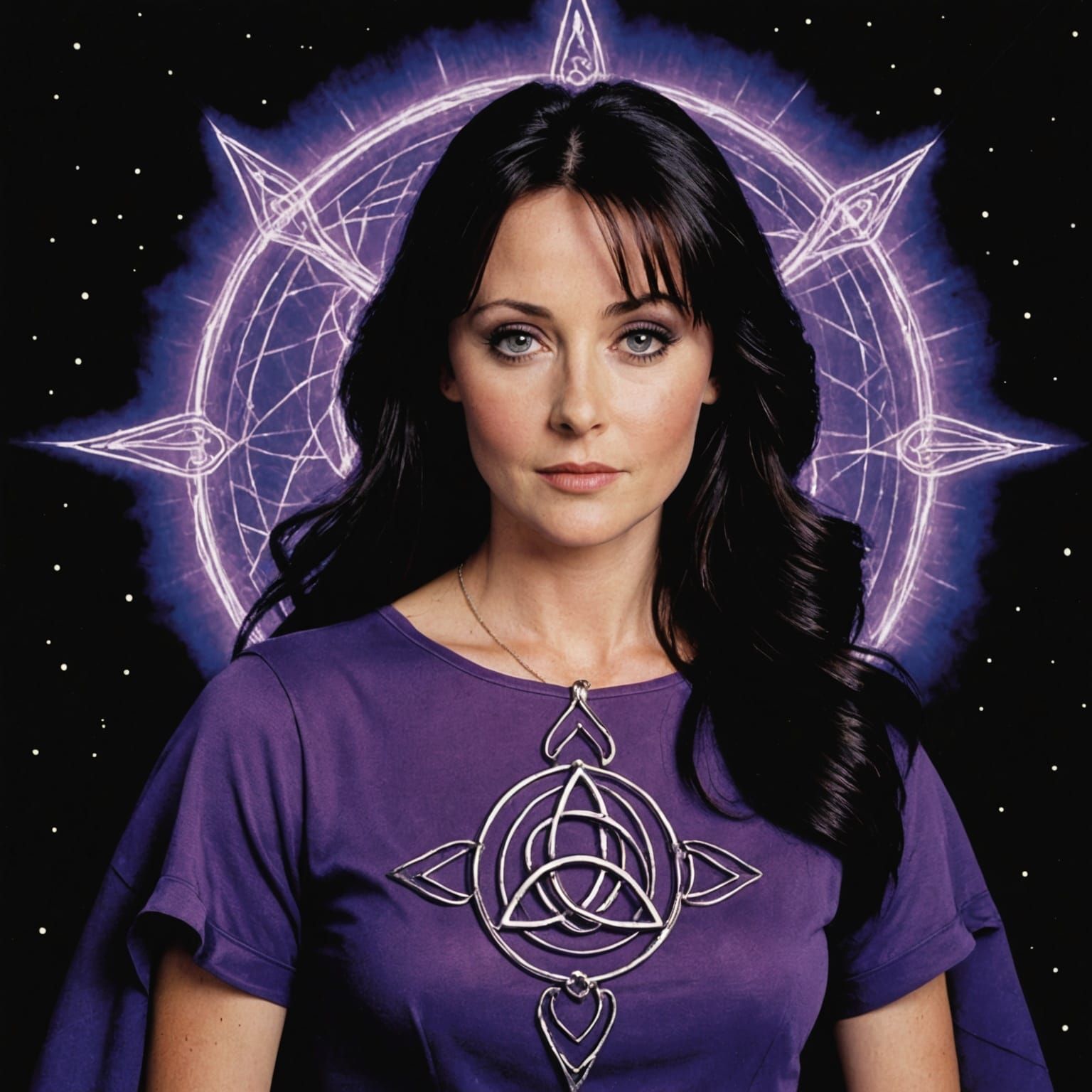 Gen-X Witch with Angel Halo in VHS Style