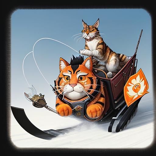 Penelope zooms, a regal sight, But Whiskers darts, with all his might. Patches plows, a furry tank, Marmalade rumbles wi...