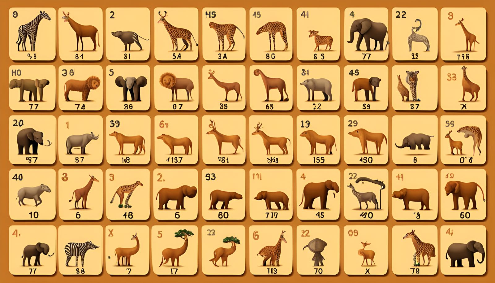 African Animal Number System Visualization