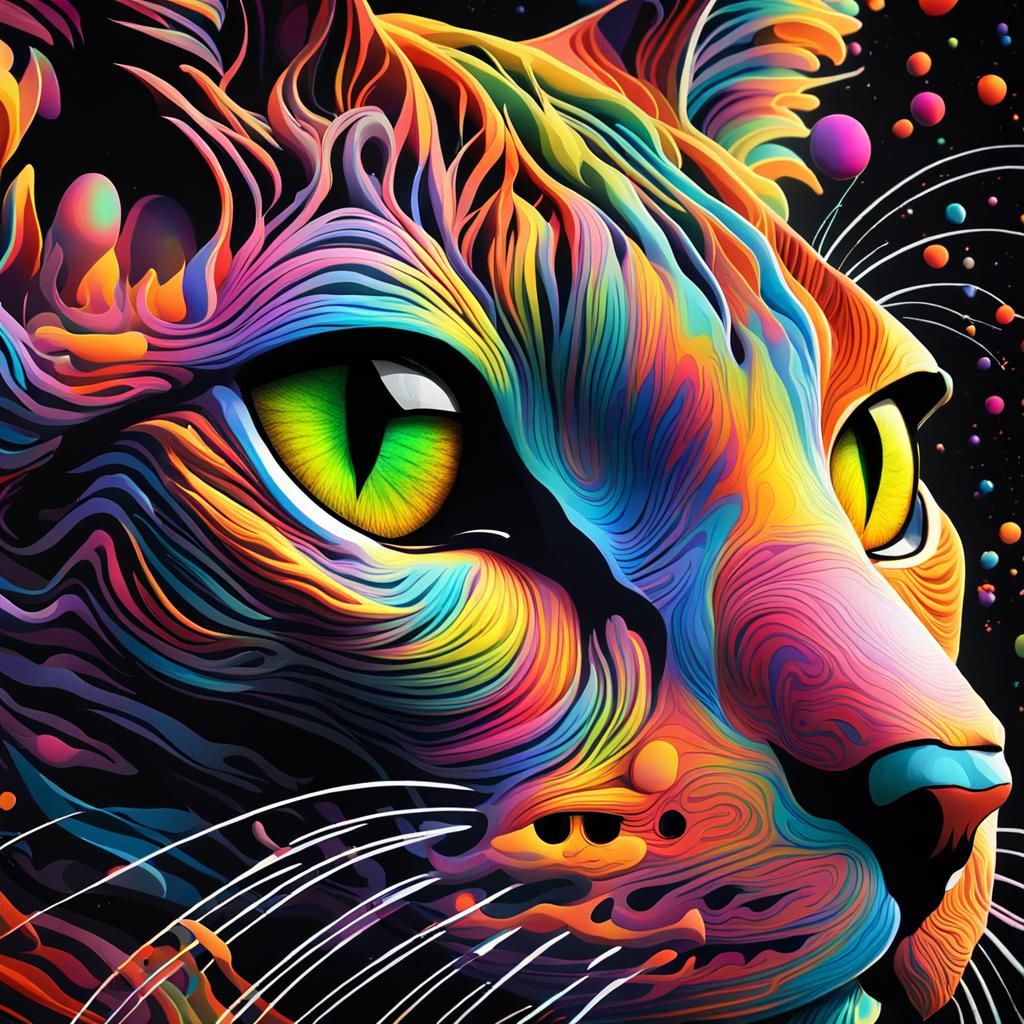 Colorful 3D Render of a Sphynx Cat