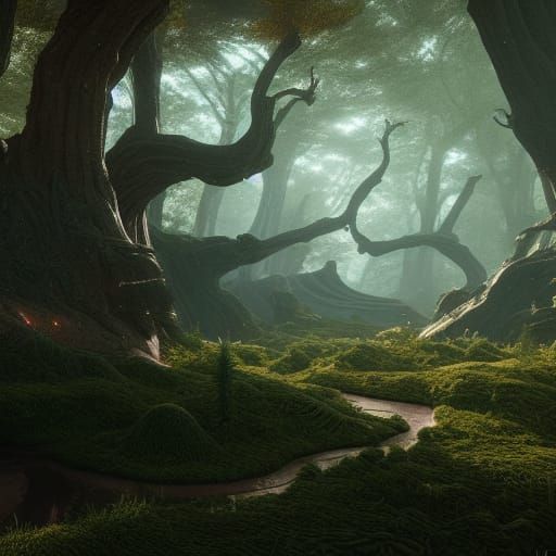 Jupiter Techno Forest in Biopunk Style