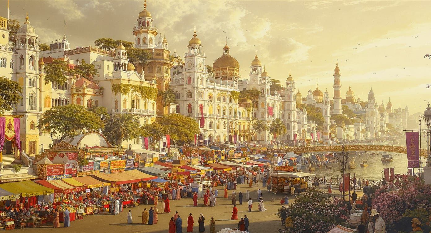 Mumbai Cityscape in Vibrant Artistic Style