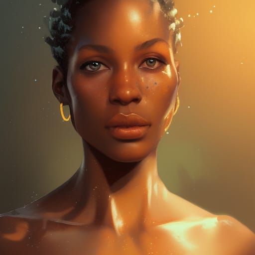 Hyperdetailed Portrait of a Black Woman in Artstation Style