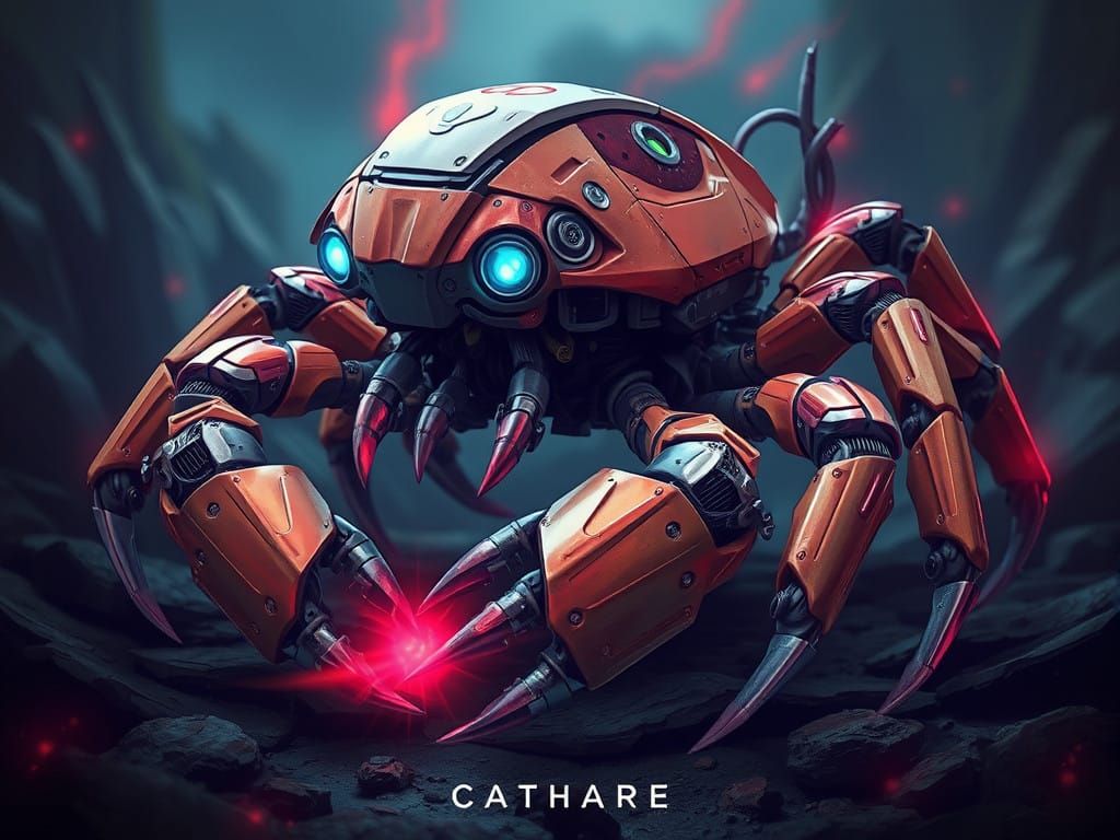 Cybernetic Crab Battles in Futuristic Warfare