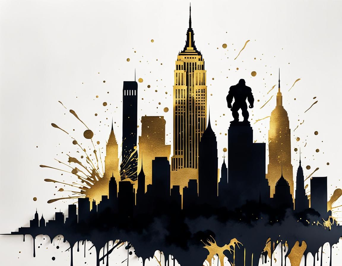 King Kong Silhouette on Empire State Building