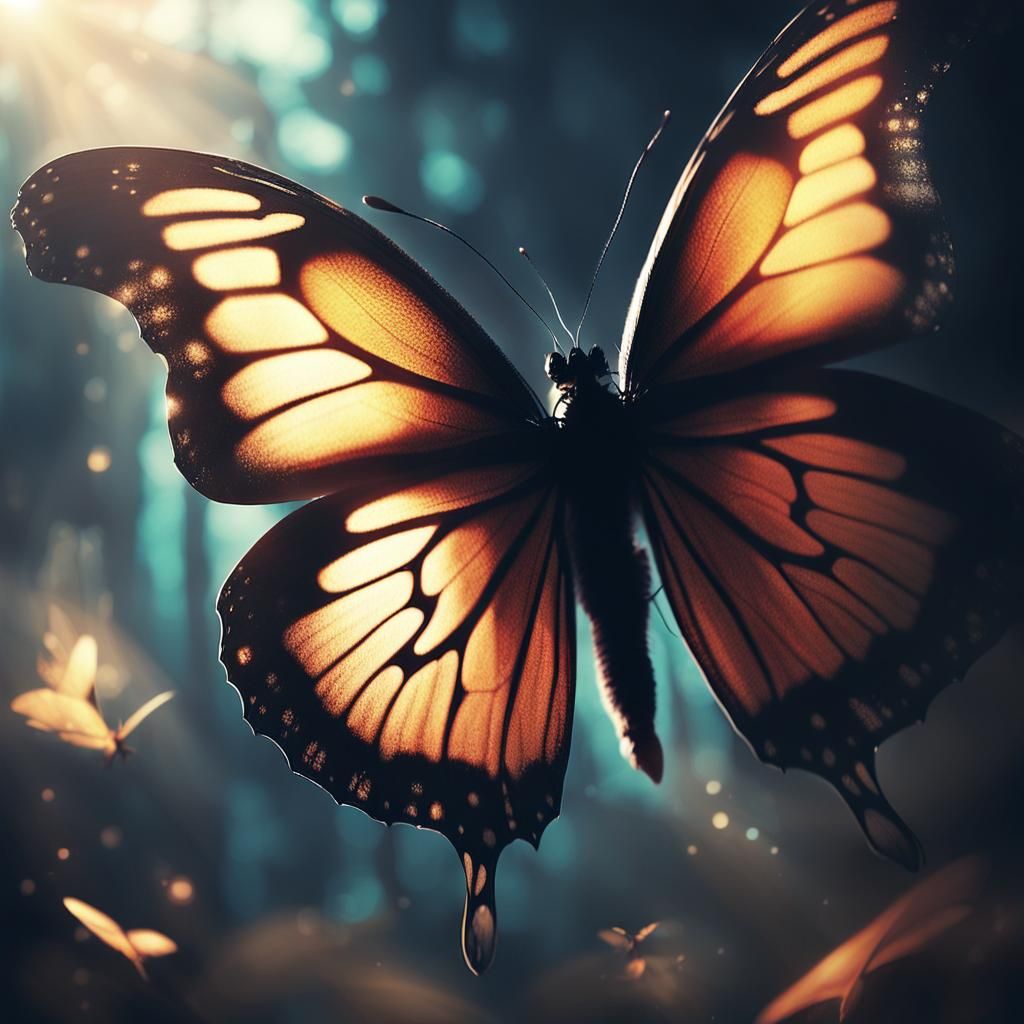 Butterfly of Light and Shadow: Fantasy Concept Art