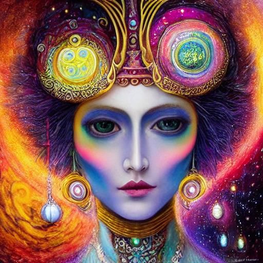 Cosmic Alien Judge in Visionary Art Style