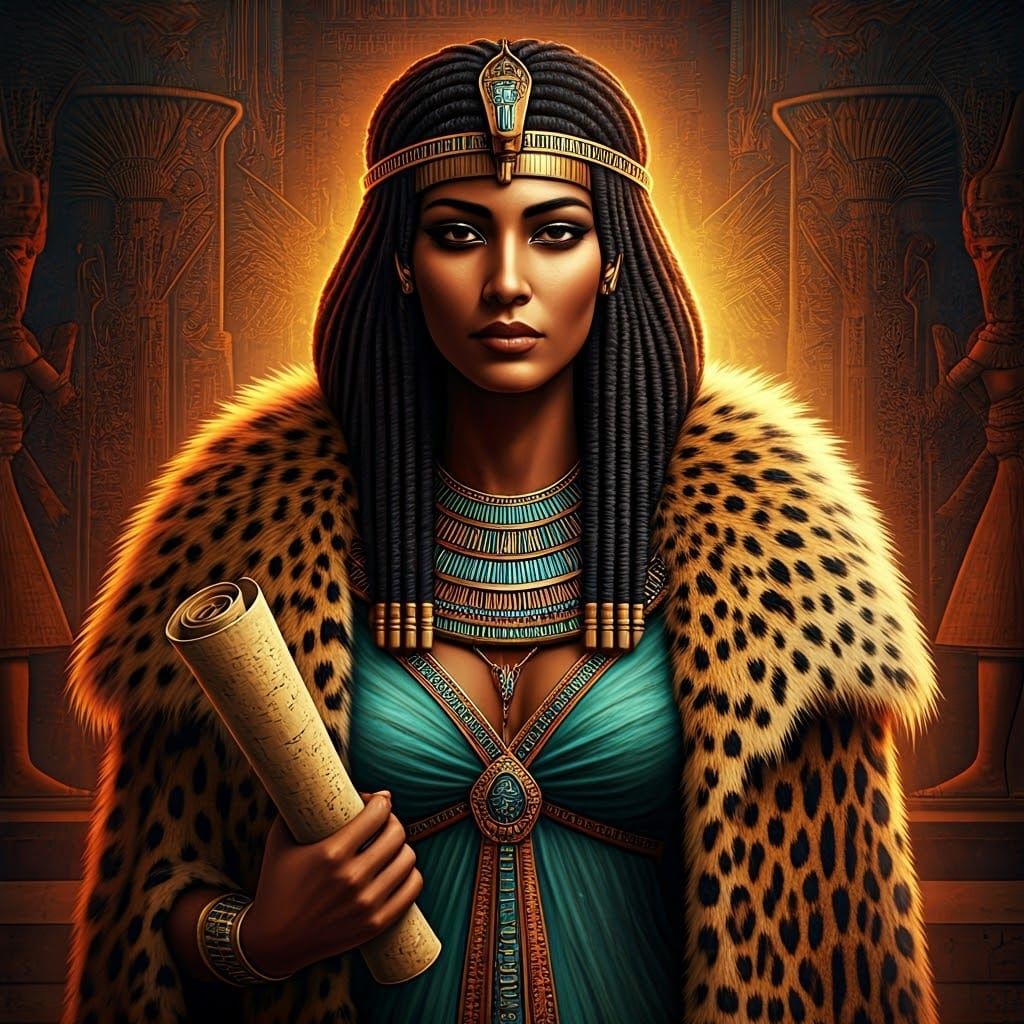 Seshat Goddess of Wisdom in Ancient Egyptian Style