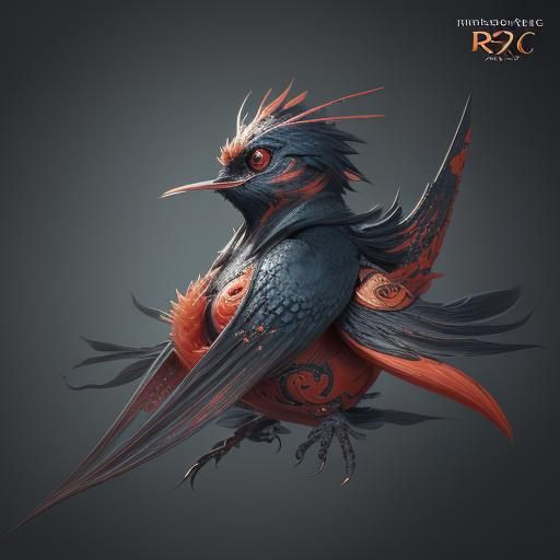 Cute Sushi Bird in Detailed Digital Painting