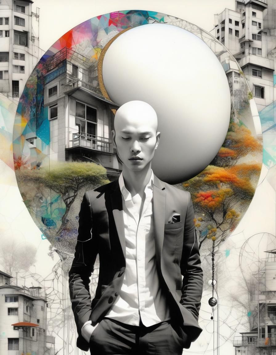 Surreal Garden Scene in Contemporary Style