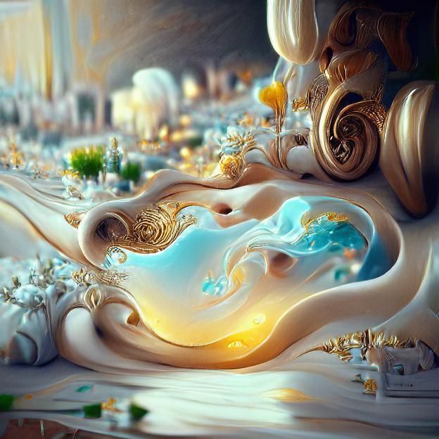 Magical Swirling World in Rococo Hyperrealism
