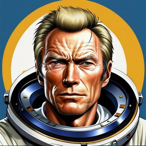 Clint Eastwood as Astronaut: A Digital Portrait