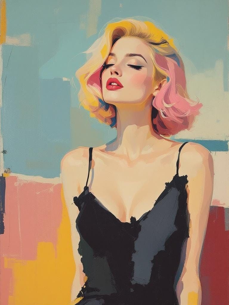 Pin-Up Woman in Style of Katz and Diebenkorn