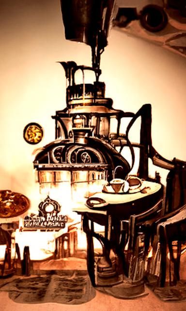 Steampunk Meets Art Deco Coffee Shop