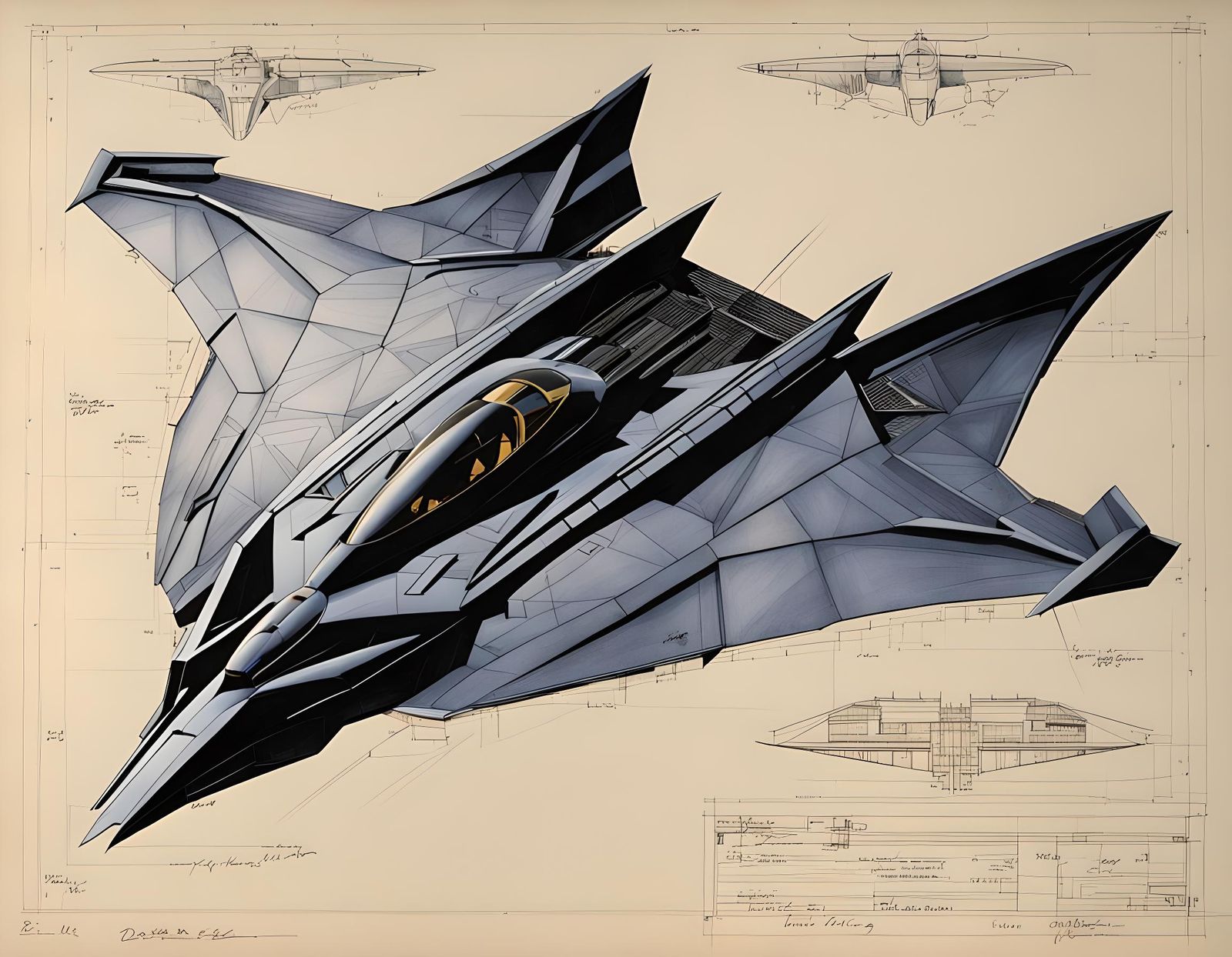 Architectural Drawing of the 1989 Batwing