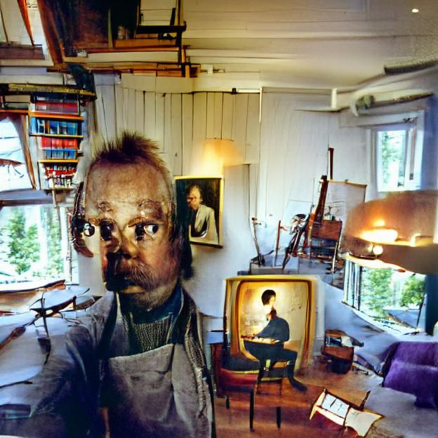 Realistic Self-Portrait in Oslo Home Interior