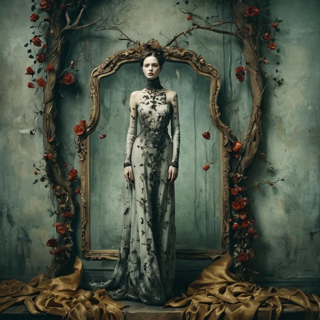 Surreal Androgynous Portrait in Hyperdetailed Photorealism