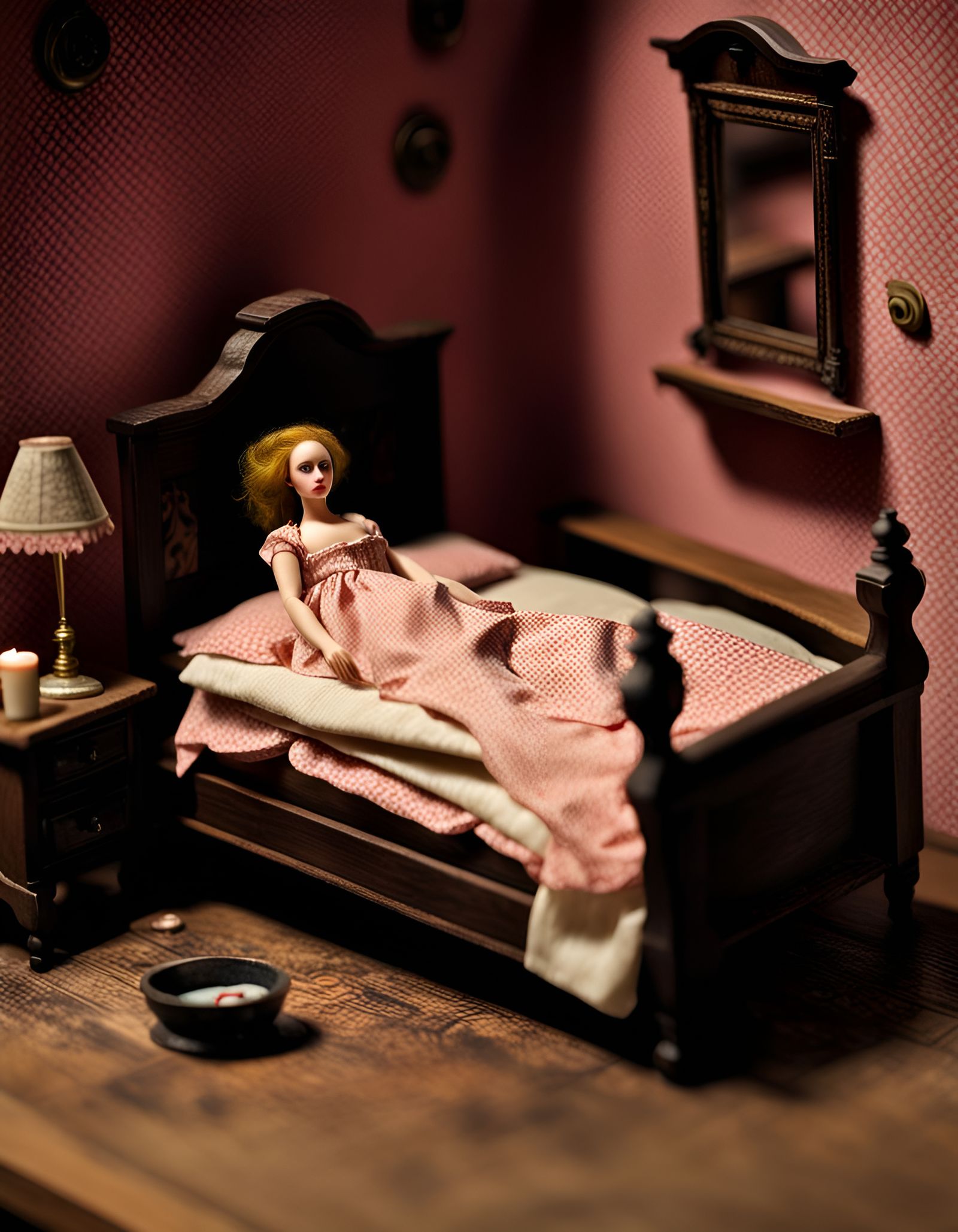 Dollhouse Bordello: A Miniature Drama Unfolds