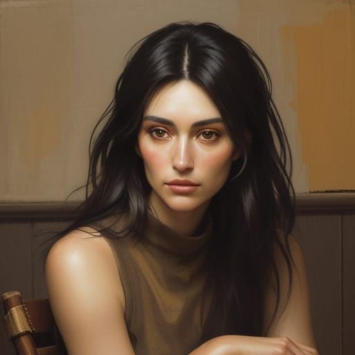 Enigmatic Woman in Earthy Tones