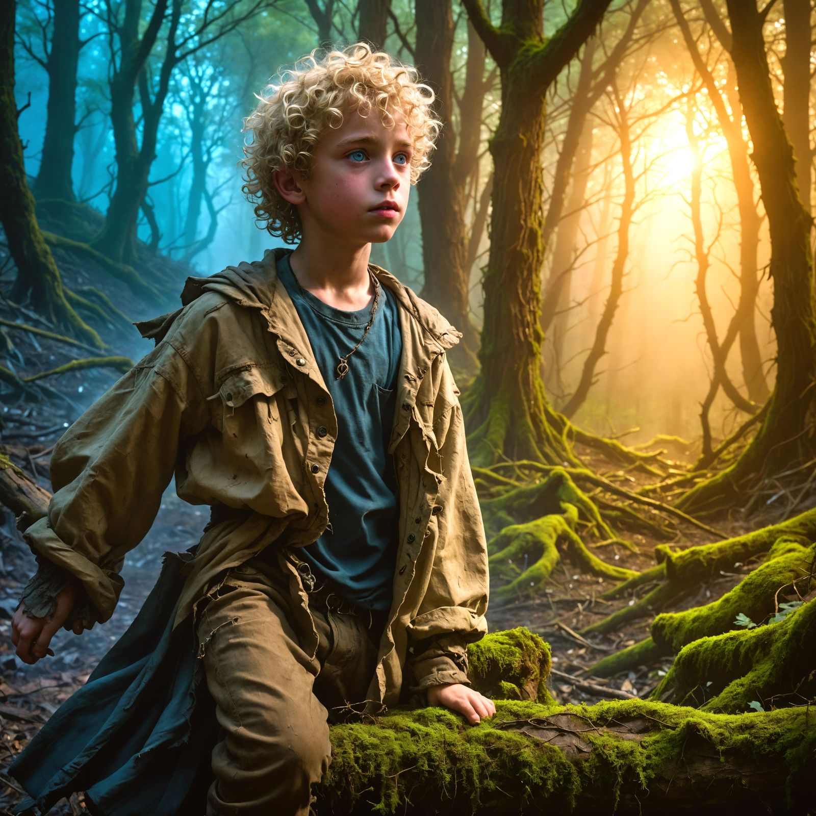 Young Boy Transforms on Threshold of Bright Elysium