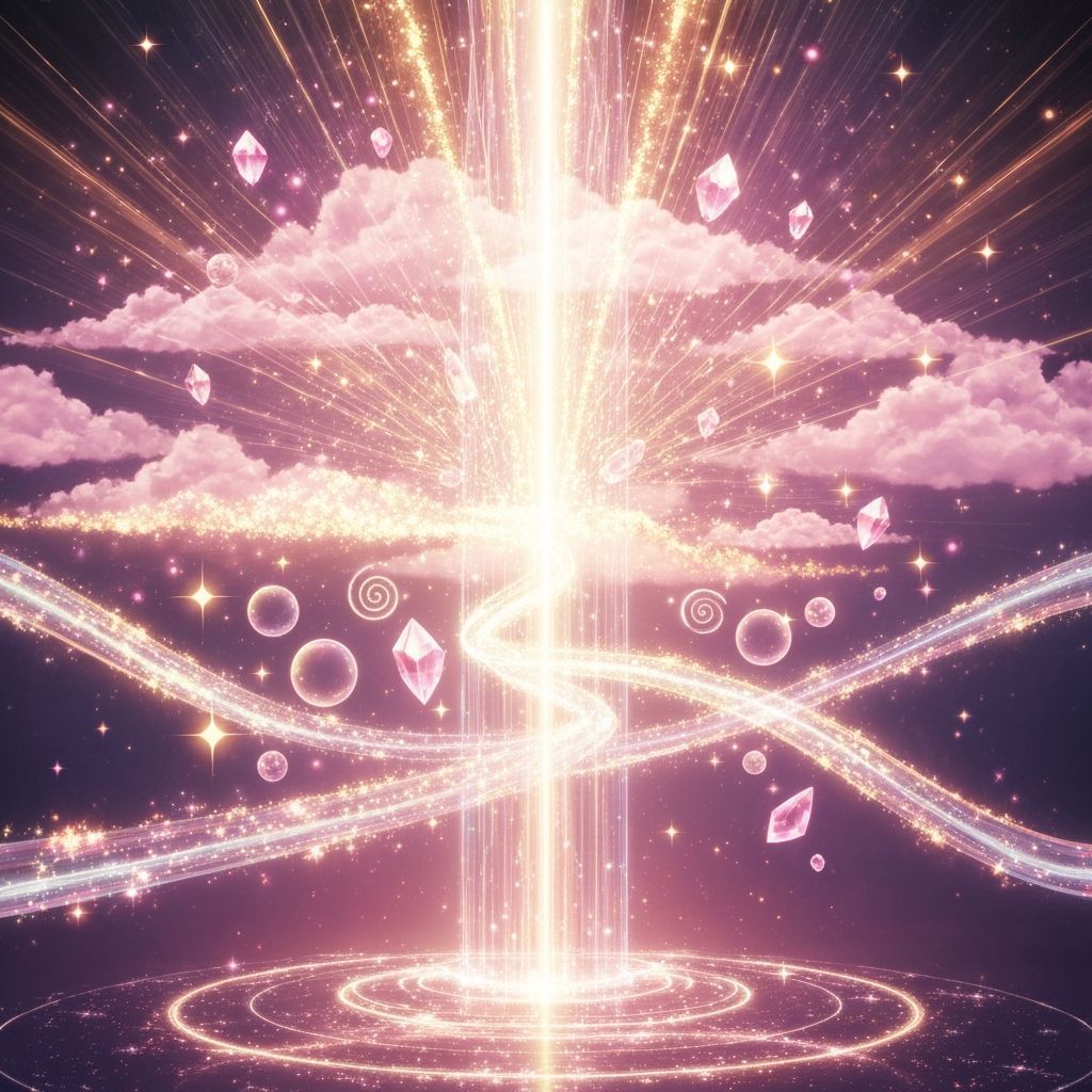 Dreamy Luminous Pillar of Pastel Light