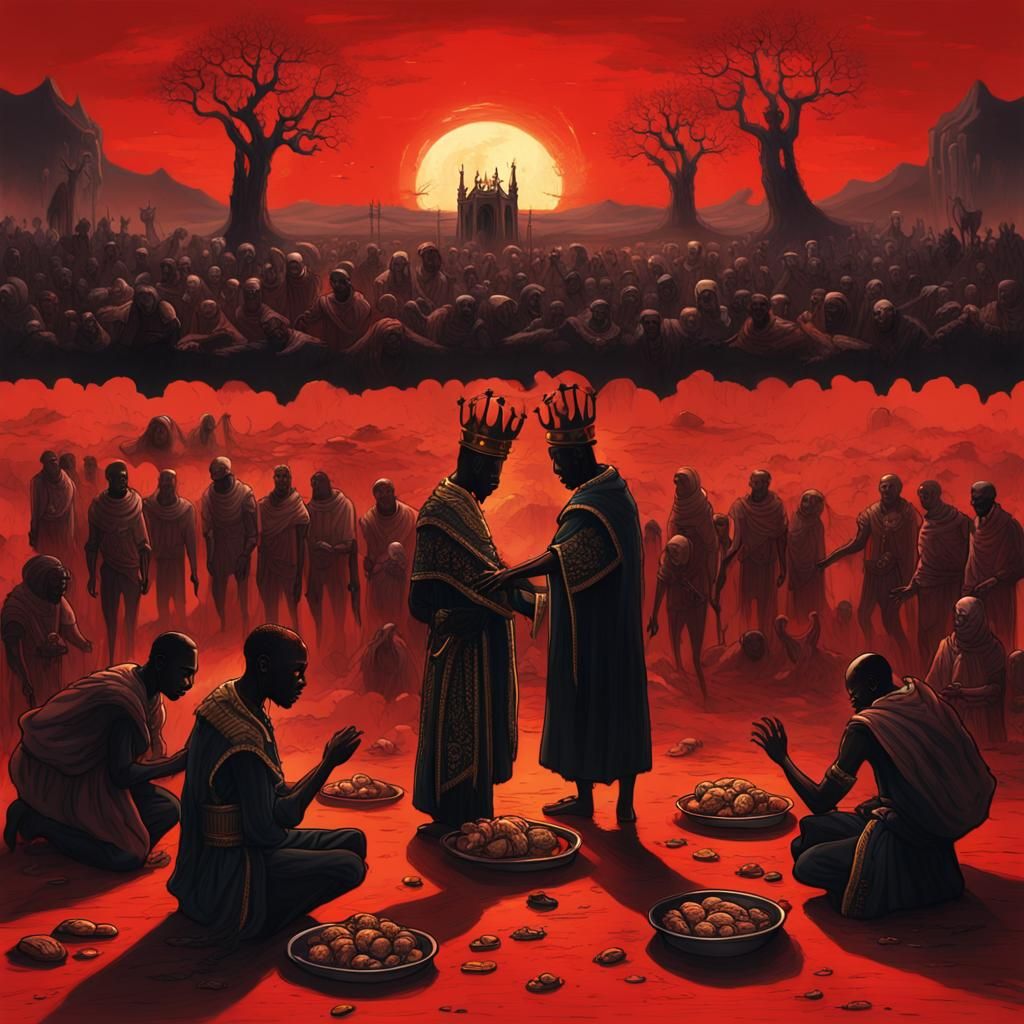 Powerful Image of Kings Bowing Before Giant Hand