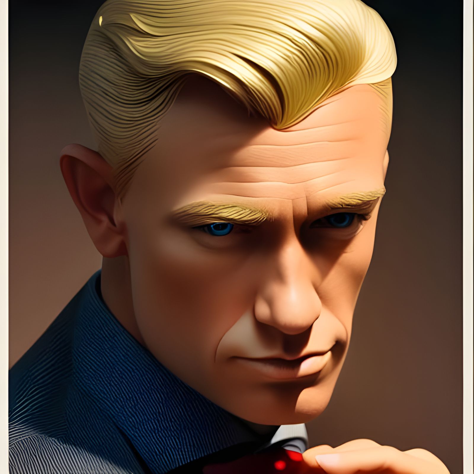 Blonde James Bond: 3D Rendered Digital Art