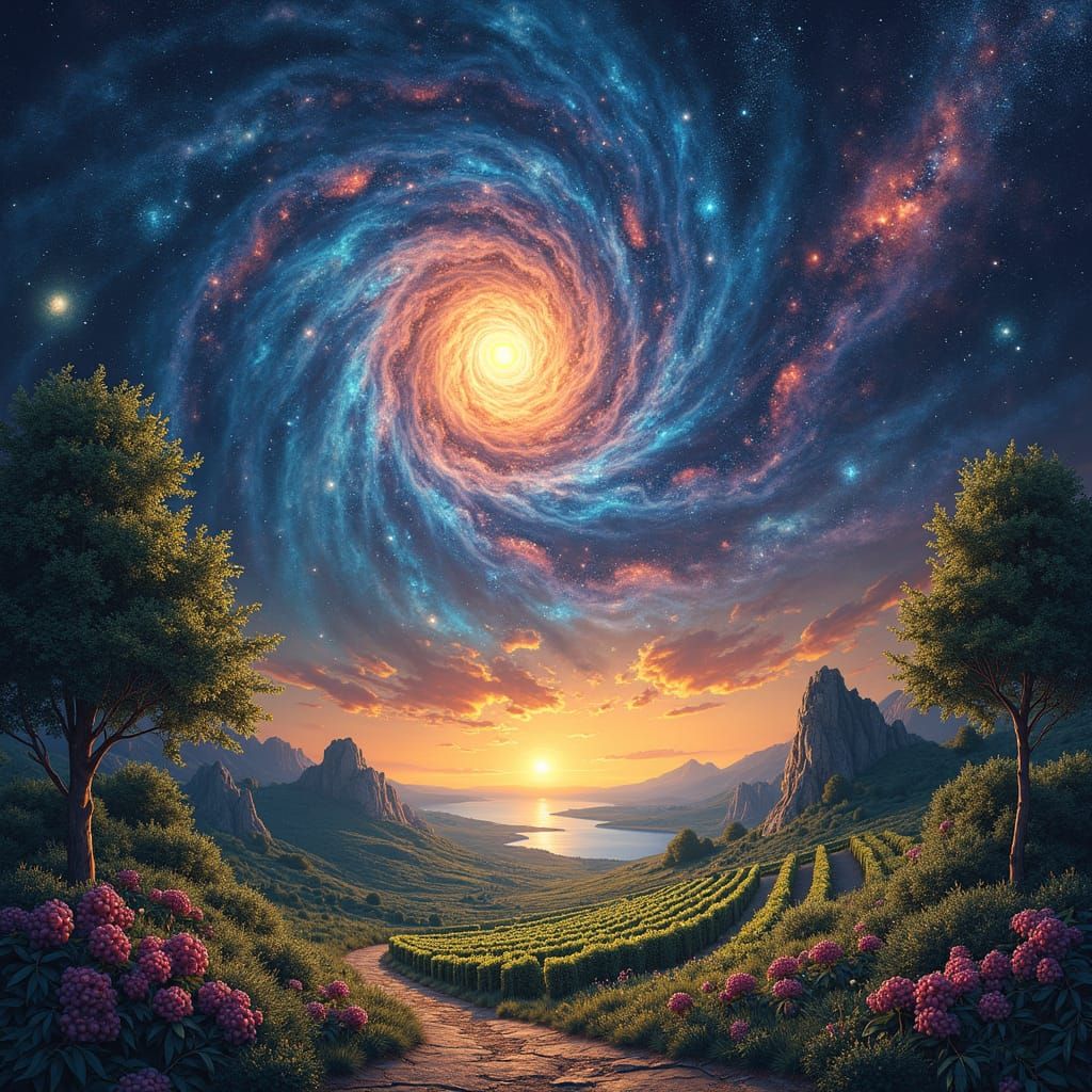 Cosmic Starscape in Visionary Art Style