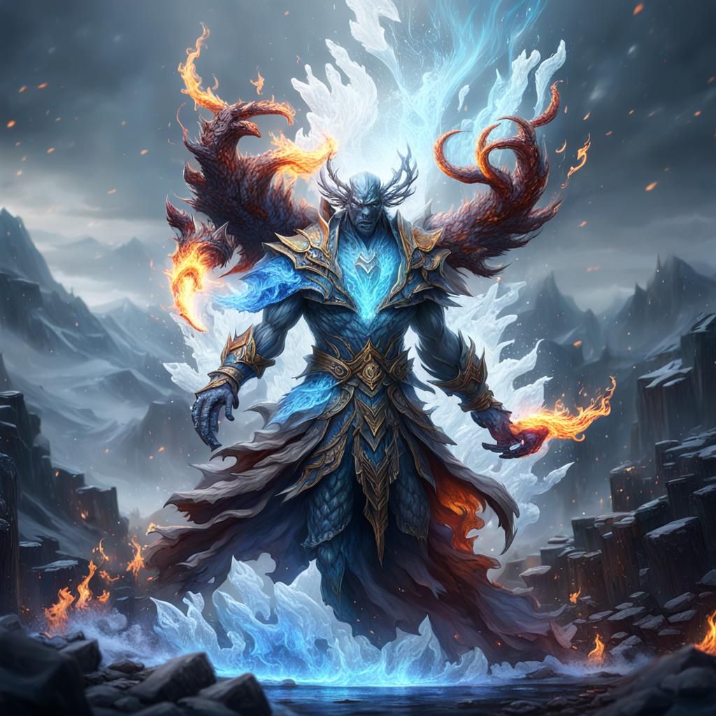 Flaming and Freezing Spirit Concept Art