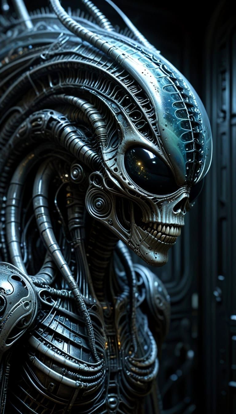 Biomechanical Alien Horror in Abandoned Spacecraft