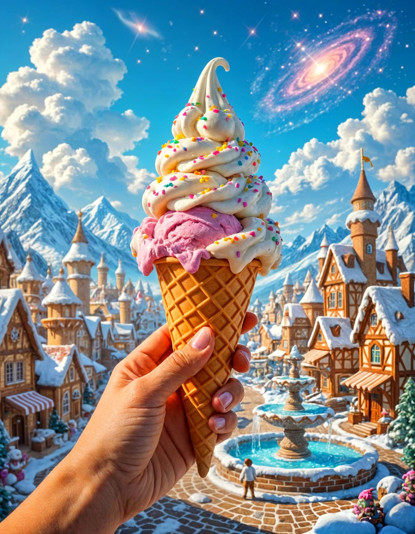 Ice Cream Kingdom First-Person View as Matte Painting