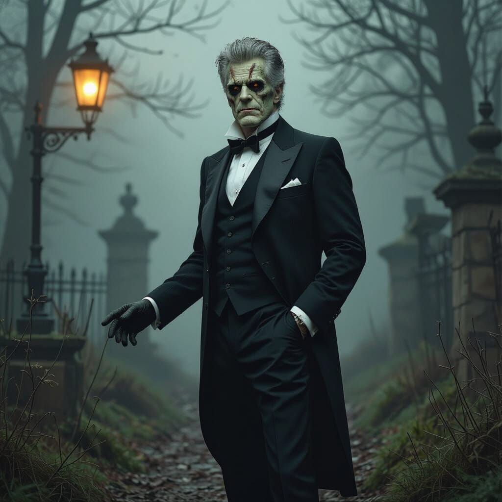 Gary Busey as Frankenstein in Victorian Setting