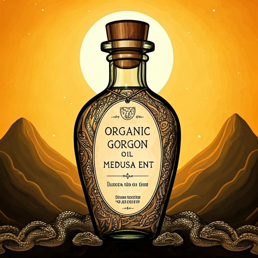 Elegant Bottle Goddess in Vibrant Olympus Landscape