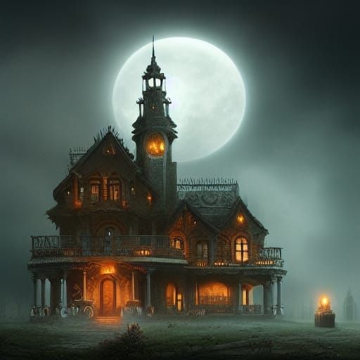 Epic Halloween Digital Matte Painting