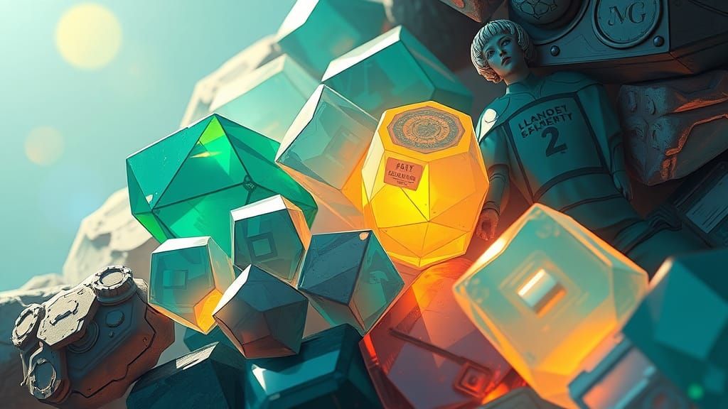 Malachite Gem in a Digital Painting Style