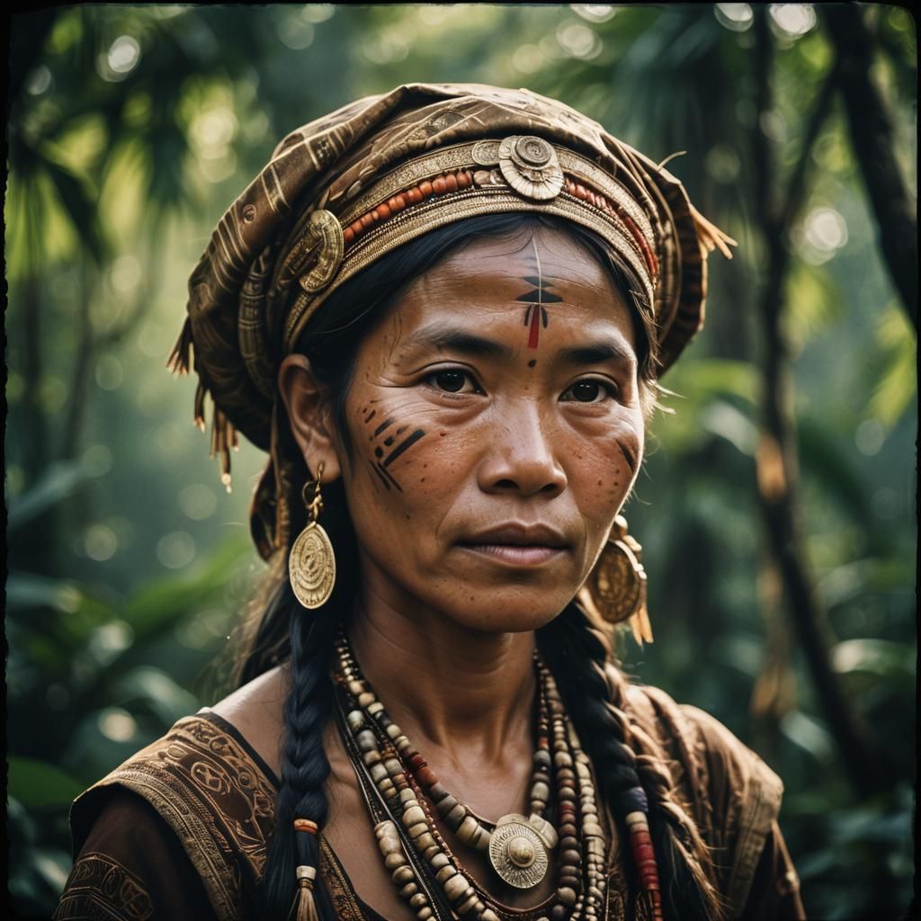 Javanese Tribal Woman Portrait: Cinematic Film Still