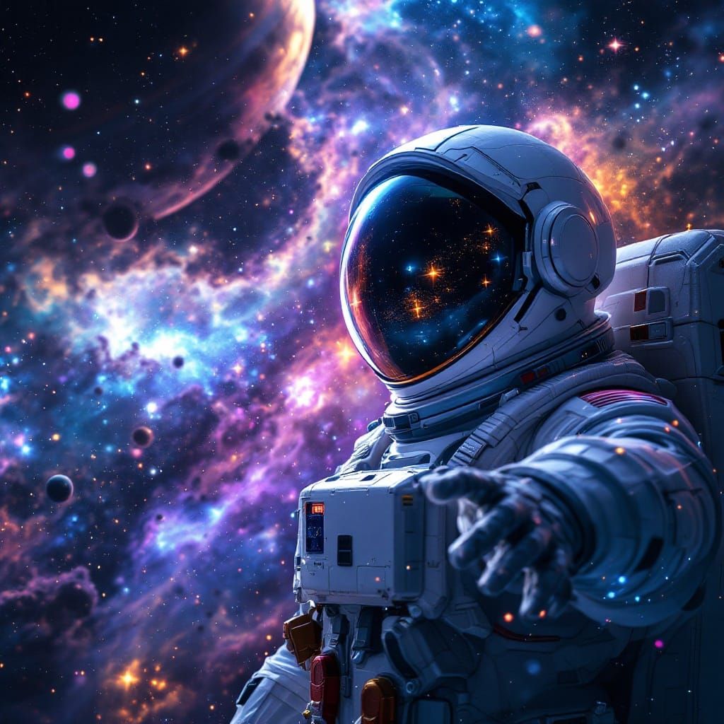 Astronaut in Cosmic Wonder