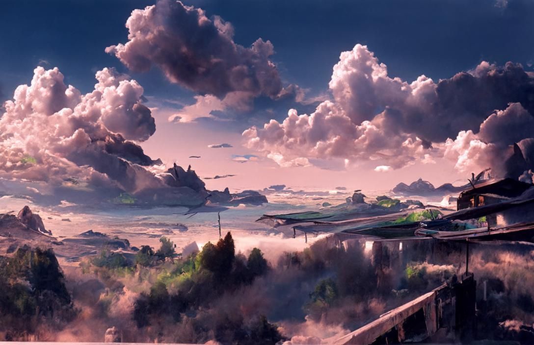 Anime Landscape Inspired by Miyazaki and Shinkai