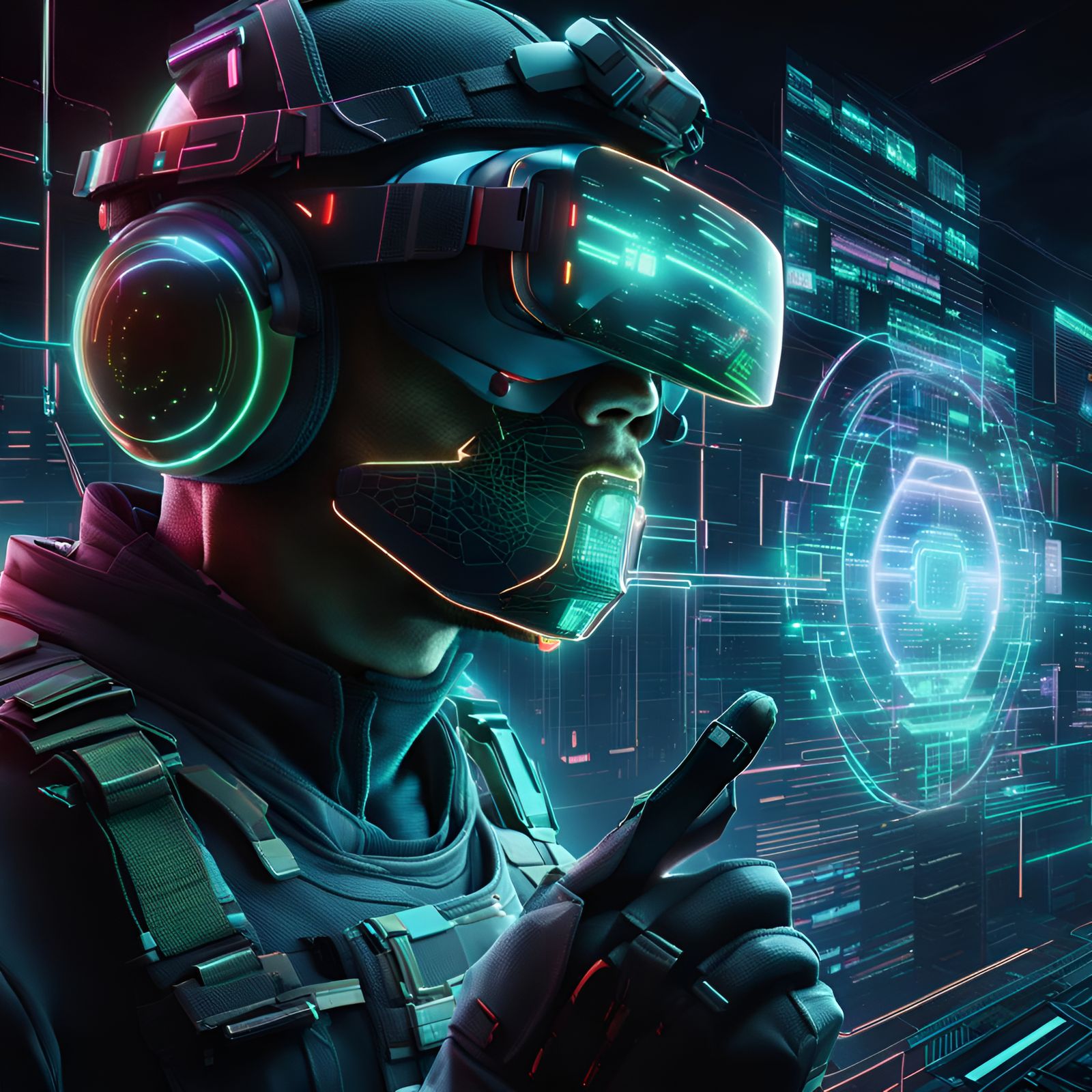 Gerome - Cyber Combat Hacker 2045 (Version C), by Lord Elboron