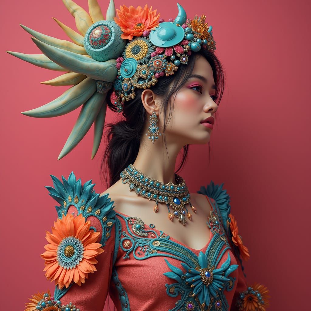 Hyperrealistic Portrait of a Futuristic Fashionista