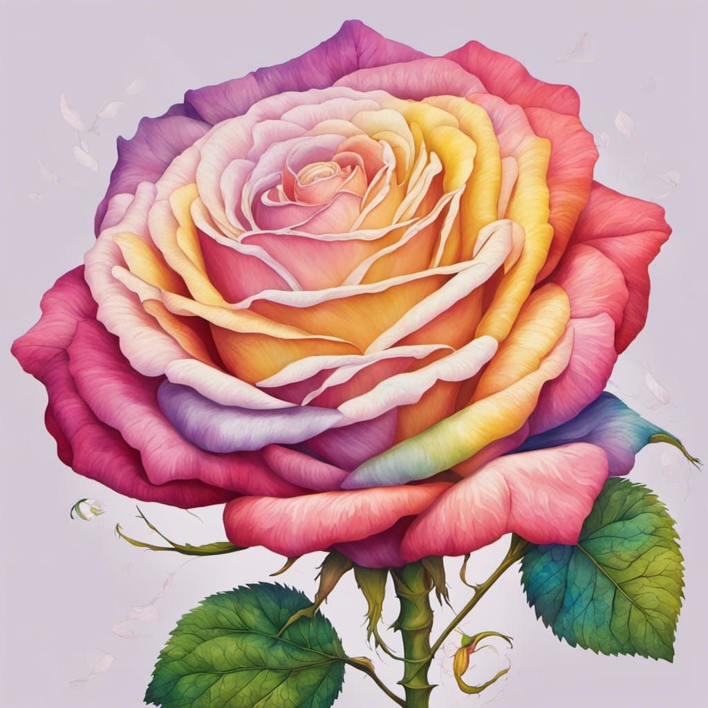 Flower of Life with Rainbow Background