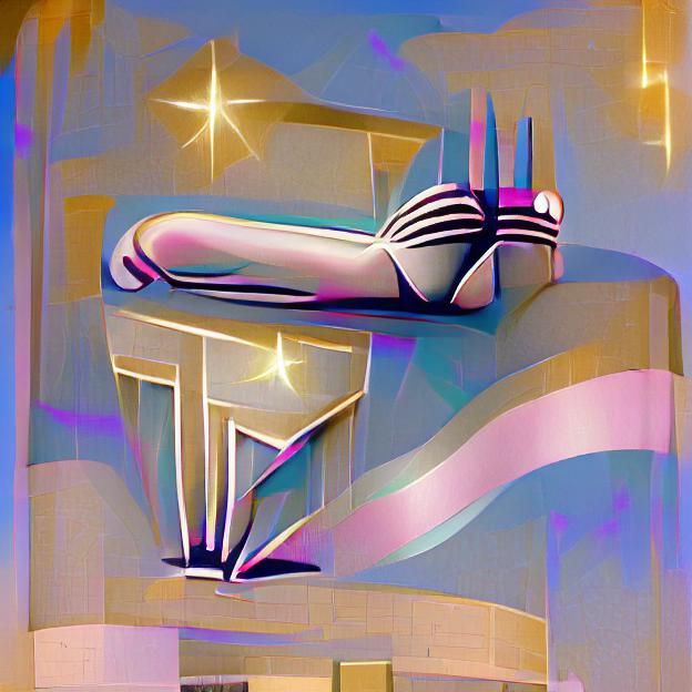 Elegant Art Deco Illustration with Geometric Forms