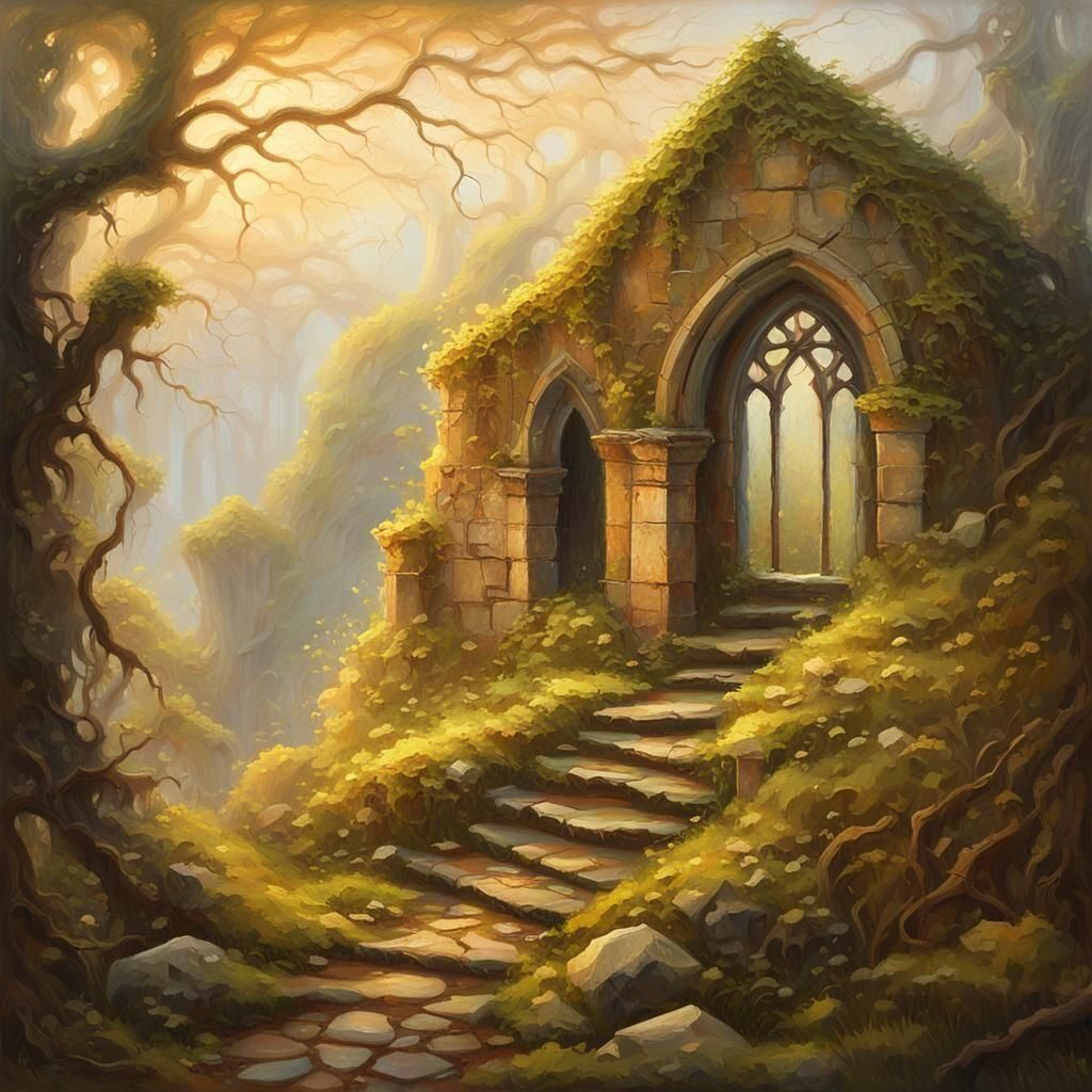 Medieval Chapel Atop a Hill