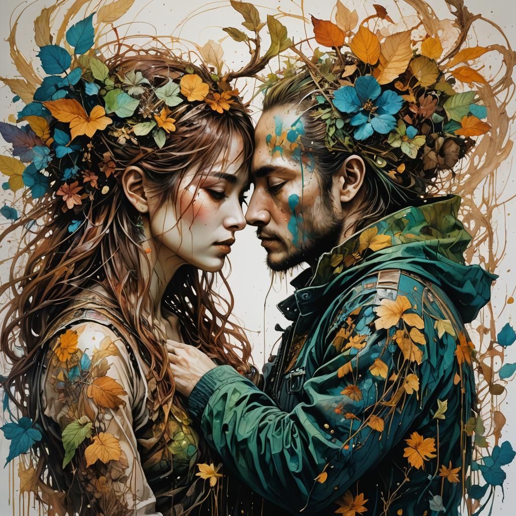 Skeletal Embrace in Dreamland: A Surreal 1980s Vision