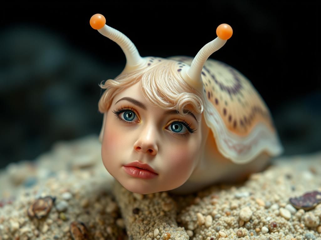 Sea Slug with Actress Face: Surreal Photorealism