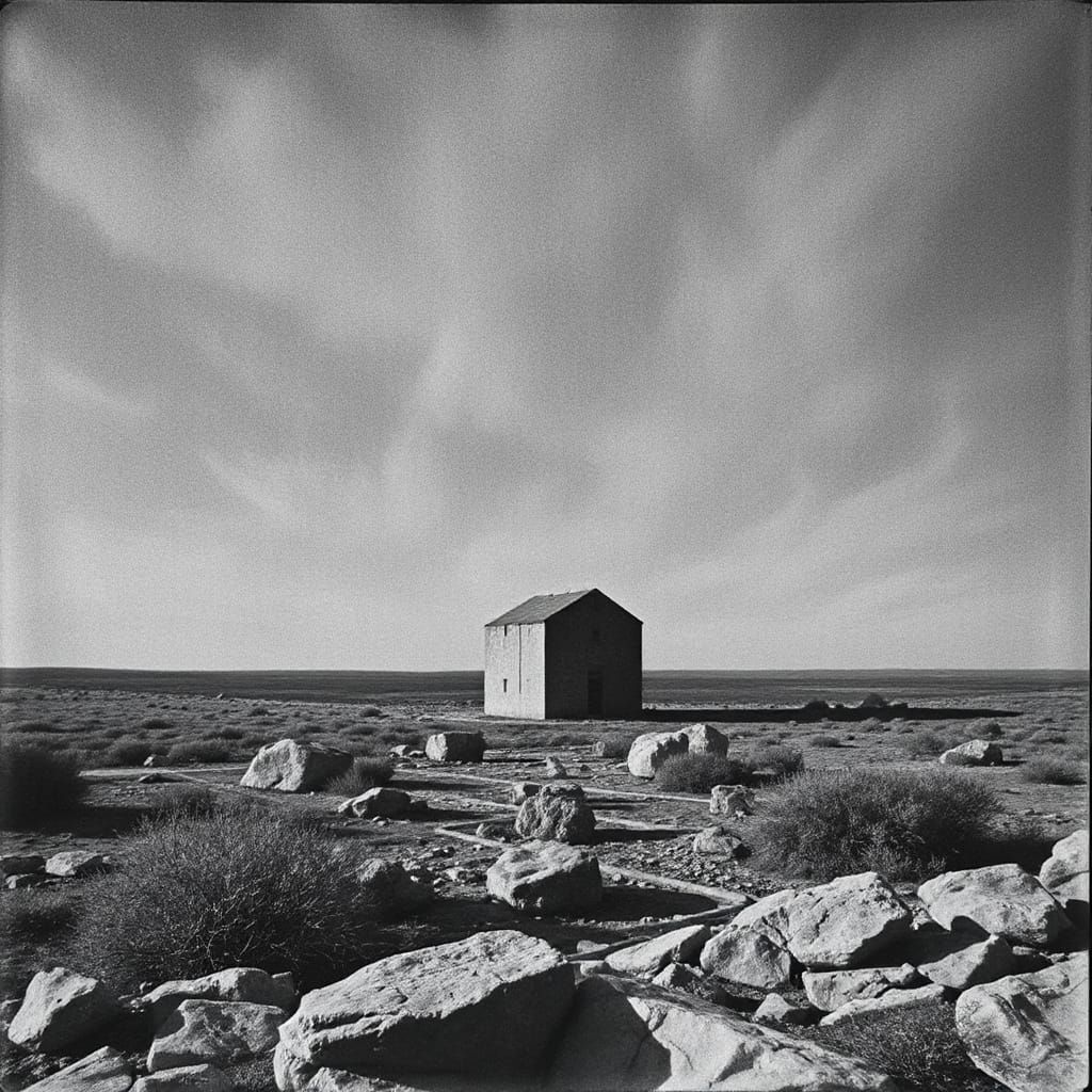 Geometric Bauhaus Charcoal Drawing in Photorealistic Style