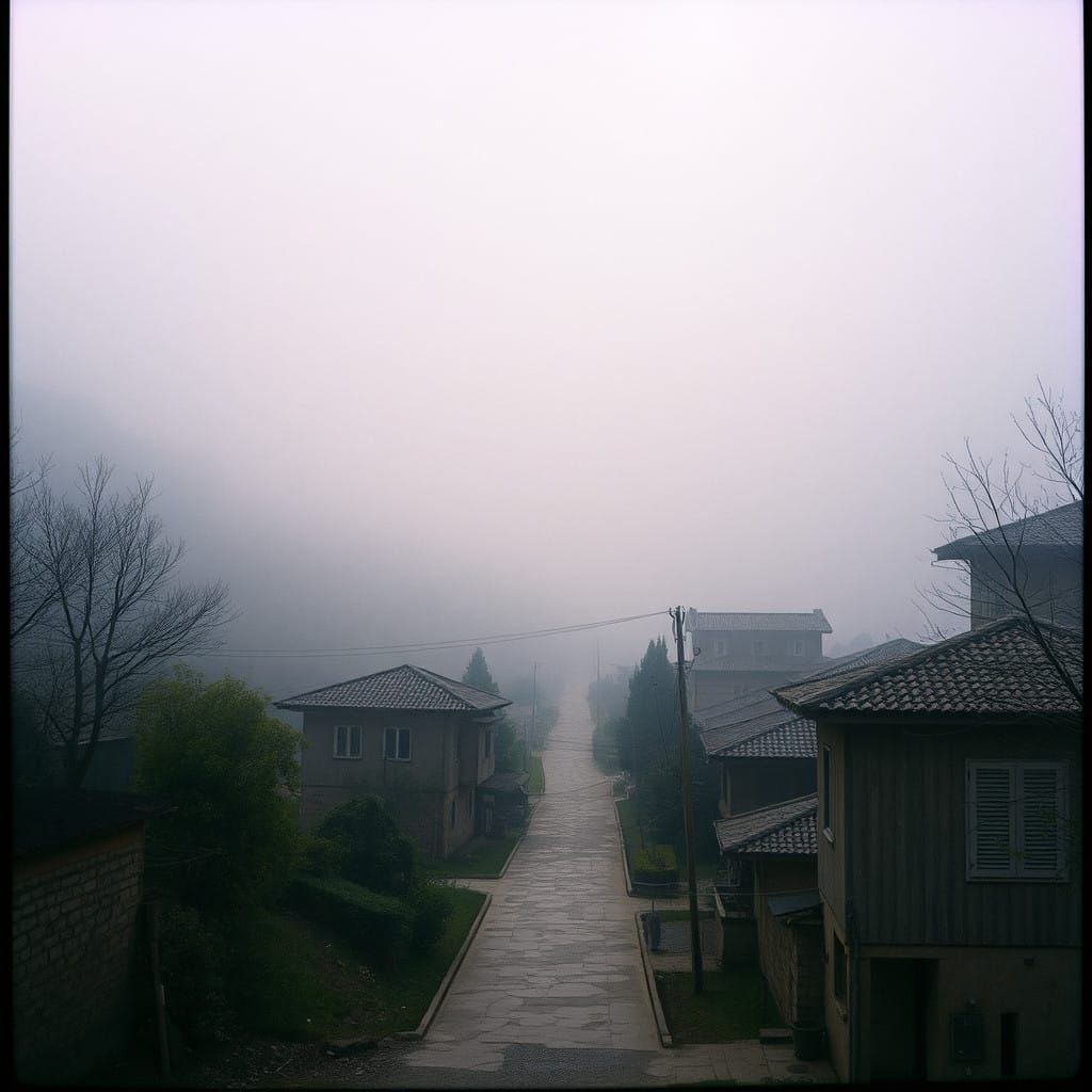Misty Village of Genli in Cinematic Style