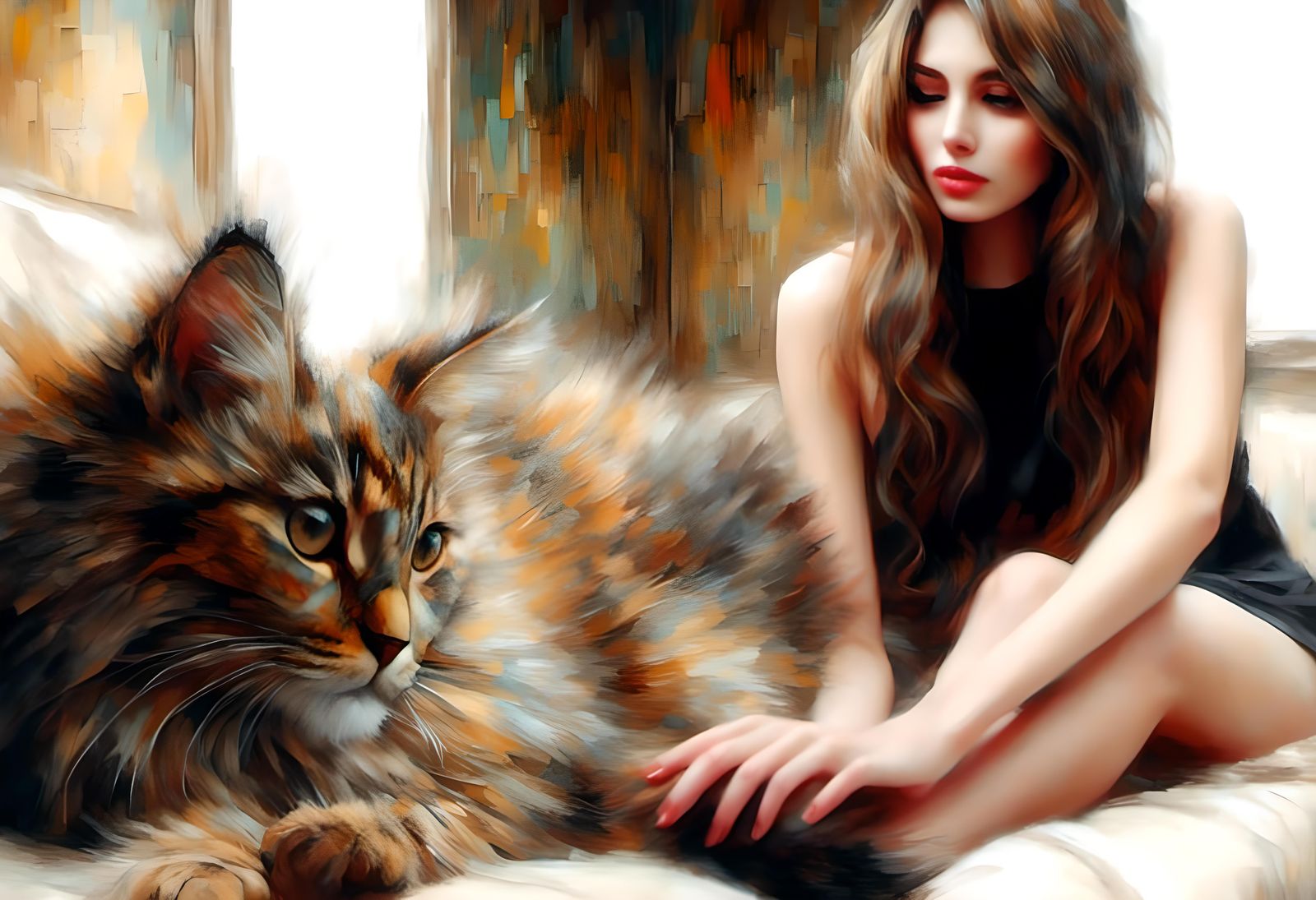 Powerful Woman in Oil Painting Style