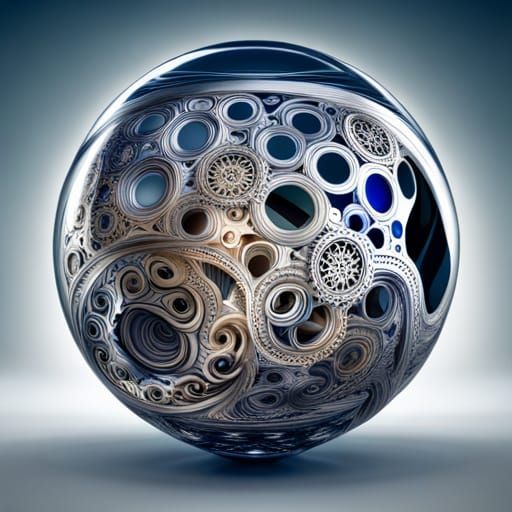 Filigree Sapphire Ball: Hyper-Detailed Macro Shot