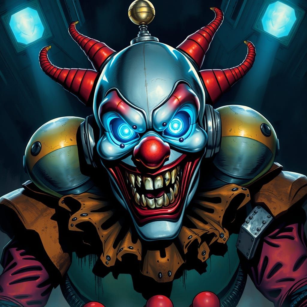 Mechanical Clown Unleashes Menacing Glee